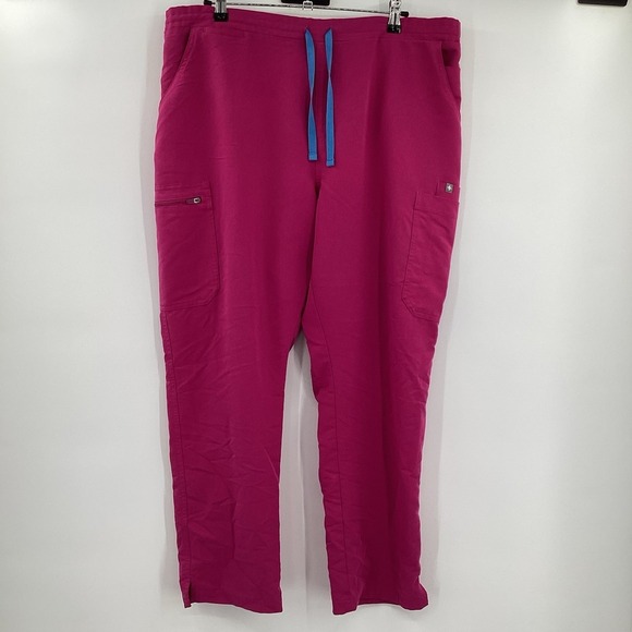 Ladies FIGS Yola Skinny Scrub‎ Pants - TW20000P - Raspberry - XL Petite - Picture 2 of 7